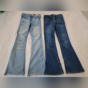 2 Abercrombie kids flare jeans size 7/8